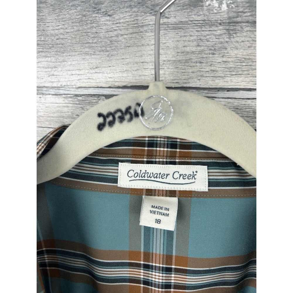 Coldwater Creek women's plaid long sleeve button up 18 - Picture 3 of 6